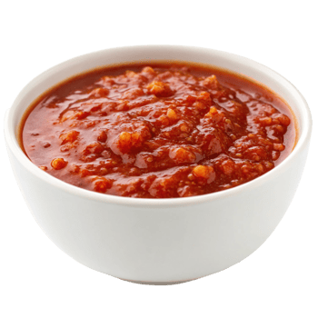 Delicious Homemade Tomato Sauce in a White Bowl Ready to Serve png