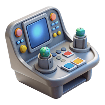 beautiful contemporary Spaceship Cockpit Control Panel, buttons, levers, screens high quality png