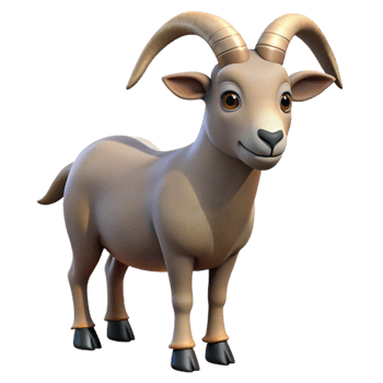 stunning artistic Goat, mountain goat, horns, detailed png