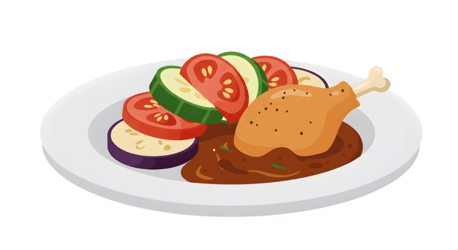 Pixelated Chicken Dish With Vegetables png