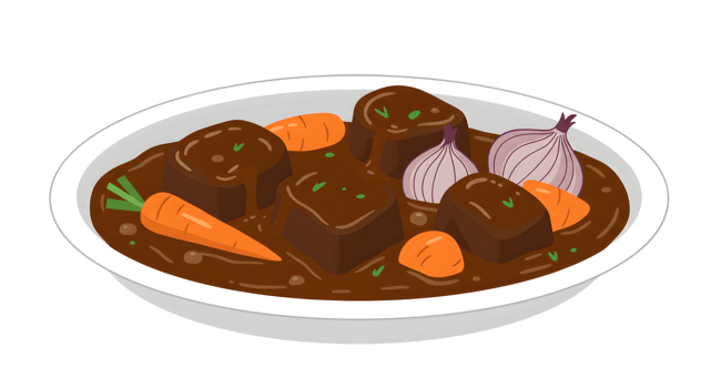 Pixel Art Beef Stew In White Dish png