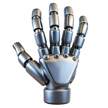 wonderful contemporary Robot hand, metallic, articulated fingers high resolution png