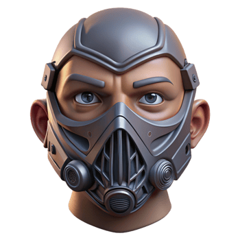 wonderful creative Cyberpunk mask, covering lower face, intricate design high resolution png