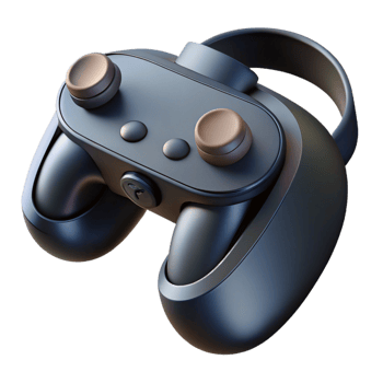 serene artistic Virtual reality controller, ergonomic design, black genuine png