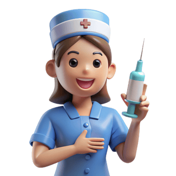 elegant artistic Nurse, holding syringe, exclusive png
