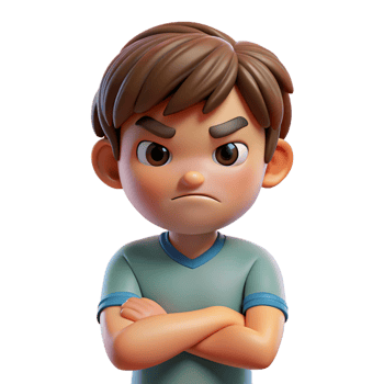 stunning traditional Angry child, arms crossed, high quality png