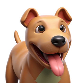 elegant artistic Dog, panting and tongue out, detailed png