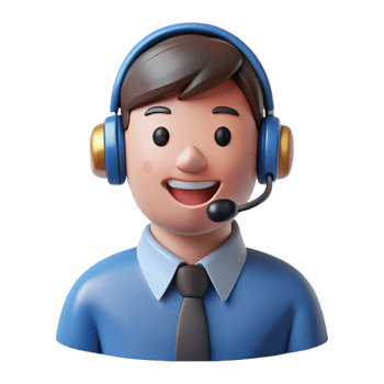 serene rustic Smiling customer service representative, headset on, high quality png