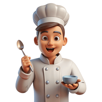 impressive traditional Chef, tasting food with a spoon, high quality png