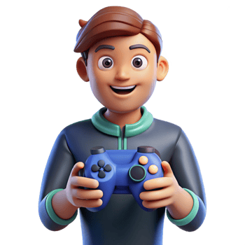 magnificent rustic Gamer, holding a controller, exclusive png