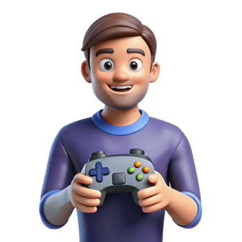 beautiful minimalist Gamer, holding a controller, detailed png