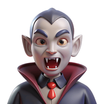 vibrant artistic Vampire, pale skin, fangs, detailed png