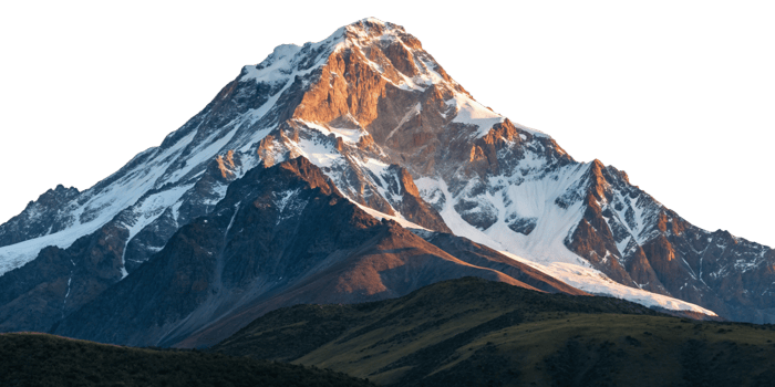 Majestic SnowCapped Mountain Peak at Sunrise Golden Hour Landscape Photography png