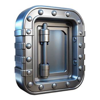 magnificent abstract Spaceship door, metallic, airtight seal detailed png