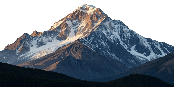Majestic SnowCapped Mountain Peak at Sunrise in a Breathtaking Landscape png