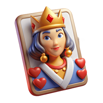 serene vintage A stylized playing card, featuring a fantasy queen detailed png