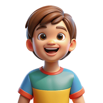serene creative Happy child wearing a colorful t-shirt, exclusive png