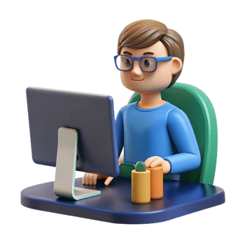 dramatic abstract Programmer coding on a computer, high resolution png