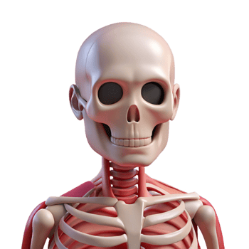 extraordinary classic Portrait of a human skeleton, high quality png