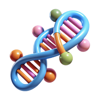 serene contemporary Portrait of a DNA molecule, genuine png