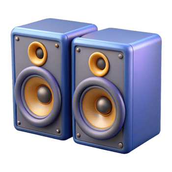 dramatic minimalist A pair of studio monitor speakers professional png