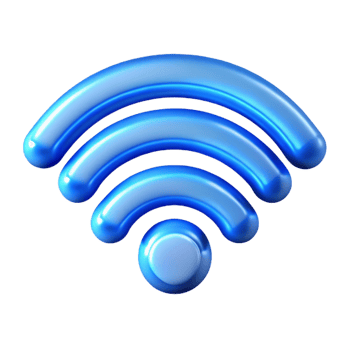 wonderful minimalist A wifi symbol icon, glowing brightly 4K png