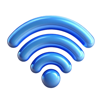 vibrant artistic A wifi symbol icon, glowing brightly original png