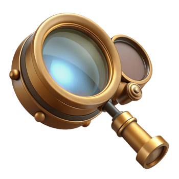 beautiful traditional Steampunk monocle with a brass frame and adjustable lens genuine png