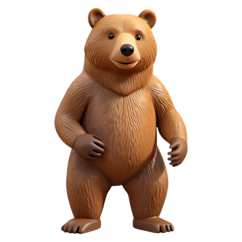 wonderful contemporary A grizzly bear, standing on hind legs professional png