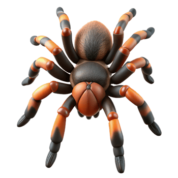 extraordinary vintage A tarantula, close-up high quality png