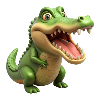impressive contemporary A crocodile, open mouth detailed png