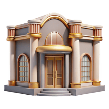 wonderful artistic Art Deco building facade, intricate details, original png