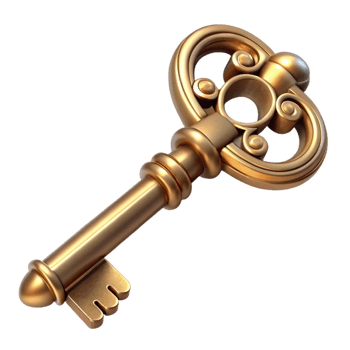 elegant creative Brass key, antique, ornate, exclusive png