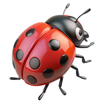 vibrant creative Ladybug crawling 4K png