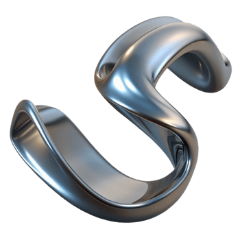wonderful vintage A flowing ribbon of liquid metal detailed png