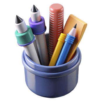 elegant minimalist Bundle of pencils and drafting pens, original png