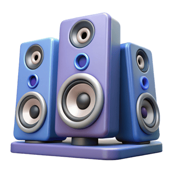 magnificent artistic A set of computer speakers with high-fidelity audio high resolution png