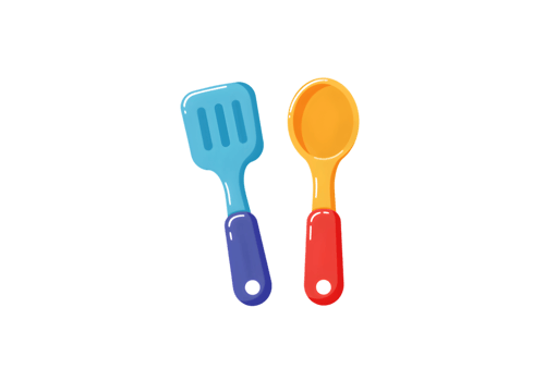Colorful Plastic Cooking Utensils png