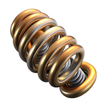 extraordinary traditional Steampunk spring with tightly coiled metal and ornate ends exclusive png