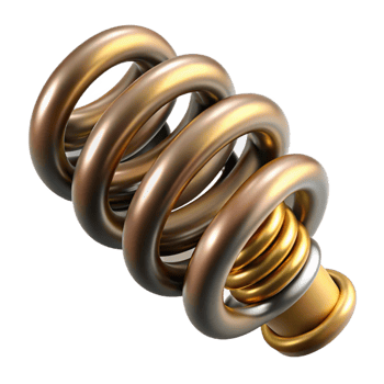 stunning classic Steampunk spring with tightly coiled metal and ornate ends genuine png