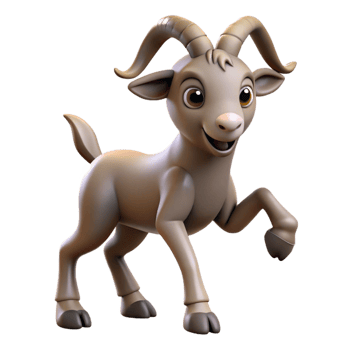 impressive modern Satyr, goat-legged creature, playful pose, 4K png