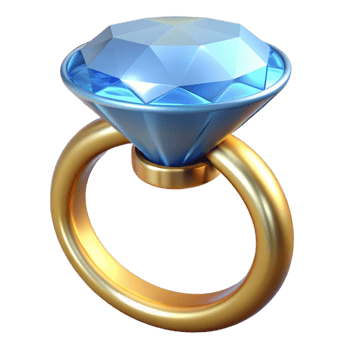 vibrant creative A diamond ring with a large, sparkling stone, high quality png
