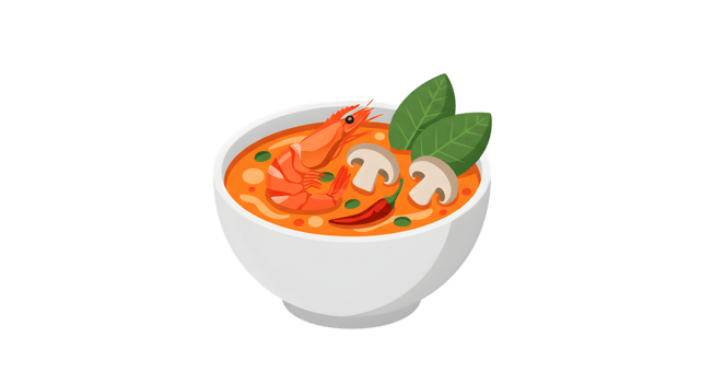 Pixel Art Tom Yum Soup In White Bowl png