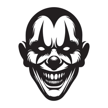 Evil Clown Face Tattoo Design Art Illustration vector