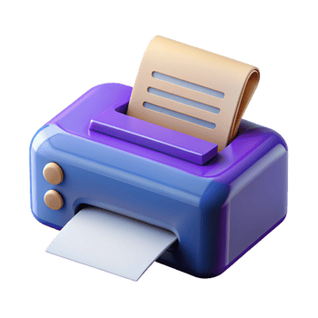 elegant artistic Printer printing a document exclusive png