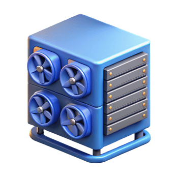magnificent minimalist Server rack with cooling fans original png