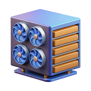 magnificent vintage Server rack with cooling fans high quality png