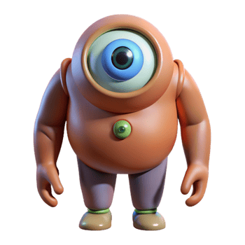 extraordinary artistic Cyclops, one-eyed giant, 4K png