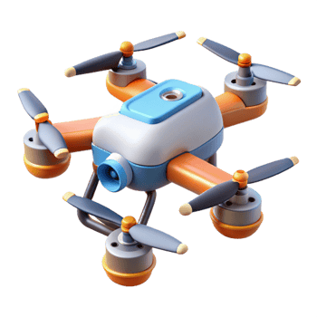 extraordinary vintage Advanced drone, multi-rotor, camera attached original png