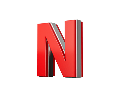 Vibrant Red Capital Letter N Gleams With Its Sleek Design Bold Font With Sharp Edges 3D Illustration png